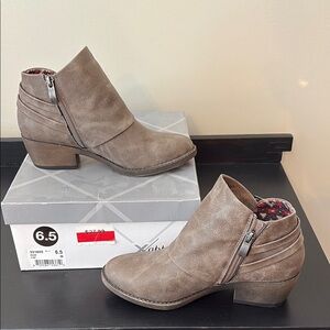 Madden Girl Tan Ankle Booties with Side Zipper